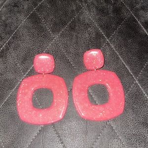 Hot Pink Clay Earrings